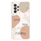 Manitoba Samsung Galaxy A33 Uyumlu Good Things Are Coming Tasarımlı Şeffaf Telefon Kılıfı, Silikon, Çok Renkli