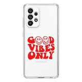 Manitoba Samsung Galaxy A33 Uyumlu Good Vibes Only Tasarımlı Şeffaf Telefon Kılıfı