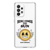 Manitoba Samsung Galaxy A33 Uyumlu Keep Shining Tasarımlı Şeffaf Telefon Kılıfı, Silikon, Çok Renkli