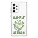Manitoba Samsung Galaxy A33 Uyumlu Lost Music Tasarımlı Şeffaf Telefon Kılıfı, Çok Renkli
