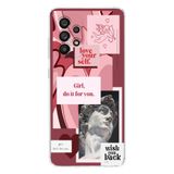 Manitoba Samsung Galaxy A33 Uyumlu Love Your Self Tasarımlı Şeffaf Telefon Kılıfı, Çok Renkli