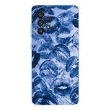 Manitoba Samsung Galaxy A33 Uyumlu Mavi Dudaklar Tasarımlı Baskılı Şeffaf Telefon Kılıfı