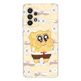 Manitoba Samsung Galaxy A33 Uyumlu SpongeBob Tasarımlı Baskılı Şeffaf Silikon Telefon Kılıfı