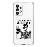 Manitoba Samsung Galaxy A33 Uyumlu Staying Alive Tasarımlı Şeffaf Telefon Kılıfı