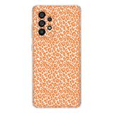 Manitoba Samsung Galaxy A33 Uyumlu Turuncu Leopar Tasarımlı Baskılı Şeffaf Telefon Kılıfı