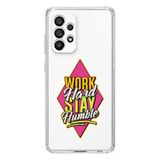 Manitoba Samsung Galaxy A33 Uyumlu Work Hard Tasarımlı Baskılı Şeffaf Telefon Kılıfı