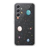 Manitoba Samsung Galaxy A54 ile Uyumlu Gezegenler Tasarımlı Şeffaf Telefon Kılıfı, Çok Renkli