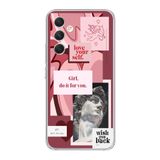 Manitoba Samsung Galaxy A54 Uyumlu Love Your Self Tasarımlı Şeffaf Telefon Kılıfı, Çok Renkli