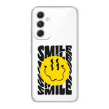 Manitoba Samsung Galaxy A54 Uyumlu Smile Tasarımlı Şeffaf Telefon Kılıfı, Silikon, Çok Renkli