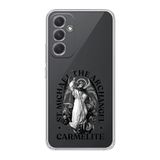 Manitoba Samsung Galaxy A56 Uyumlu Baskılı Yumuşak Silikon Şeffaf Telefon Kılıfı, St. Michael Archangel Carmelite Desen