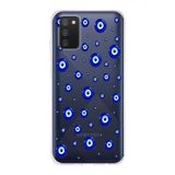 Manitoba Samsung Galaxy M13/M23 Uyumlu Baskılı Yumuşak Silikon Şeffaf Telefon Kılıfı, Nazar Boncuğu Deseni
