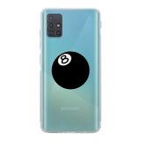 Manitoba Samsung Galaxy M31S ile Uyumlu Baskılı Yumuşak Silikon Şeffaf Telefon Kılıfı, 8 Ball Desen