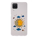 Manitoba Samsung Galaxy M33 ile Uyumlu Ay Güneş ve Gezegen Tasarımlı Baskılı Şeffaf Telefon Kılıfı