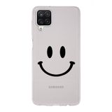 Manitoba Samsung Galaxy M33 ile Uyumlu Gülen Yüz Tasarımlı Şeffaf Telefon Kılıfı