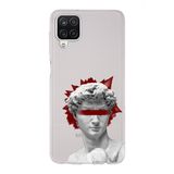 Manitoba Samsung Galaxy M33 ile Uyumlu Heykel Tasarımlı Şeffaf Telefon Kılıfı, Çok Renkli