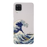 Manitoba Samsung Galaxy M33 ile Uyumlu Kanagawa Dalgası Tasarımlı Şeffaf Telefon Kılıfı, Silikon, Çok Renkli