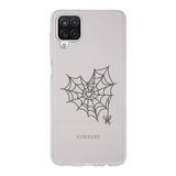 Manitoba Samsung Galaxy M33 ile Uyumlu Örümcek Ağı Tasarımlı Şeffaf Telefon Kılıfı