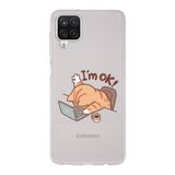 Manitoba Samsung Galaxy M33 ile Uyumlu Sevimli Kedi Tasarımlı Baskılı Şeffaf Telefon Kılıfı