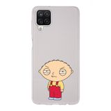 Manitoba Samsung Galaxy M33 ile Uyumlu Stewie Griffin Tasarımlı Şeffaf Telefon Kılıfı, Silikon, Çok Renkli