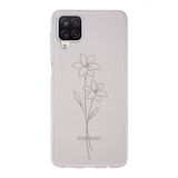 Manitoba Samsung Galaxy M33 Uyumlu Baskılı Yumuşak Silikon Şeffaf Telefon Kılıfı, Çiçek Deseni