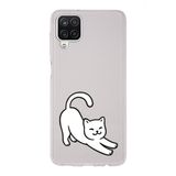 Manitoba Samsung Galaxy M33 Uyumlu Baskılı Yumuşak Silikon Şeffaf Telefon Kılıfı, Kedi Deseni