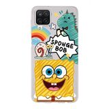 Manitoba Samsung Galaxy M33 Uyumlu Baskılı Yumuşak Silikon Şeffaf Telefon Kılıfı, SpongeBob Desen