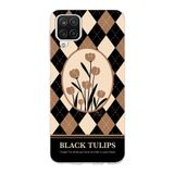 Manitoba Samsung Galaxy M33 Uyumlu Black Tulips Tasarımlı Şeffaf Telefon Kılıfı