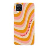 Manitoba Samsung Galaxy M33 Uyumlu Everyday Is A Good Day Tasarımlı Şeffaf Telefon Kılıfı, Çok Renkli
