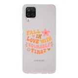 Manitoba Samsung Galaxy M33 Uyumlu Fall In Love Tasarımlı Şeffaf Telefon Kılıfı, Çok Renkli