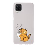 Manitoba Samsung Galaxy M33 Uyumlu Garfield Tasarımlı Baskılı Şeffaf Telefon Kılıfı