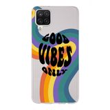Manitoba Samsung Galaxy M33 Uyumlu Good Vibes Only Tasarımlı Şeffaf Telefon Kılıfı, Çok Renkli