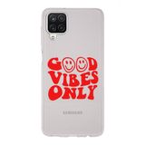 Manitoba Samsung Galaxy M33 Uyumlu Good Vibes Only Tasarımlı Şeffaf Telefon Kılıfı