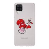 Manitoba Samsung Galaxy M33 Uyumlu Sevimli Minik Şeytan Tasarımlı Şeffaf Telefon Kılıfı, Çok Renkli
