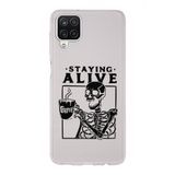 Manitoba Samsung Galaxy M33 Uyumlu Staying Alive Tasarımlı Şeffaf Telefon Kılıfı