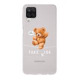 Manitoba Samsung Galaxy M33 Uyumlu Take Risk Tasarımlı Şeffaf Telefon Kılıfı, Silikon, Çok Renkli