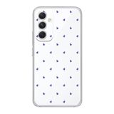 Manitoba Samsung Galaxy M34 5G ile Uyumlu Baskılı Yumuşak Silikon Şeffaf Telefon Kılıfı, Mor Kalp Deseni