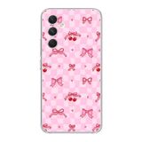 Manitoba Samsung Galaxy M34 5G ile Uyumlu Baskılı Yumuşak Silikon Şeffaf Telefon Kılıfı, Pembe Desen