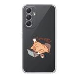 Manitoba Samsung Galaxy M34 5G ile Uyumlu Sevimli Kedi Tasarımlı Baskılı Şeffaf Telefon Kılıfı