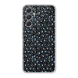Manitoba Samsung Galaxy M34 Uyumlu Baskılı Yumuşak Silikon Şeffaf Telefon Kılıfı, Mavi Leopar Desen