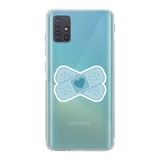 Manitoba Samsung Galaxy M51 Uyumlu Kalp Yara Bandı Tasarımlı Şeffaf Telefon Kılıfı, Çok Renkli