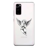 Manitoba Samsung Galaxy S20 FE Uyumlu Baskılı Yumuşak Silikon Şeffaf Telefon Kılıfı, Melek Deseni