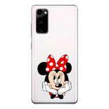 Manitoba Samsung Galaxy S20 FE Uyumlu Baskılı Yumuşak Silikon Şeffaf Telefon Kılıfı, Minnie Mouse Desen
