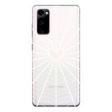 Manitoba Samsung Galaxy S20 FE Uyumlu Baskılı Yumuşak Silikon Şeffaf Telefon Kılıfı, Örümcek Ağı Deseni