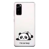 Manitoba Samsung Galaxy S20 FE Uyumlu Baskılı Yumuşak Silikon Şeffaf Telefon Kılıfı, Panda Desen