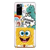Manitoba Samsung Galaxy S20 FE Uyumlu Baskılı Yumuşak Silikon Şeffaf Telefon Kılıfı, SpongeBob Desen
