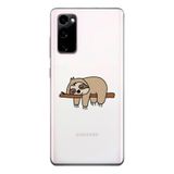 Manitoba Samsung Galaxy S20 FE Uyumlu Baskılı Yumuşak Silikon Şeffaf Telefon Kılıfı, Tembel Hayvan Deseni
