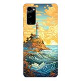 Manitoba Samsung Galaxy S20 FE Uyumlu Baskılı Yumuşak Silikon Telefon Kılıfı, Deniz Feneri Deseni
