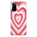 Manitoba Samsung Galaxy S20 FE Uyumlu Baskılı Yumuşak Silikon Telefon Kılıfı, Kalp Deseni, Pembe