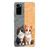 Manitoba Samsung Galaxy S20 FE Uyumlu Baskılı Yumuşak Silikon Telefon Kılıfı, Kedi Deseni