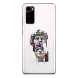 Manitoba Samsung Galaxy S20 FE Uyumlu David Vaporwave Tasarımlı Baskılı Şeffaf Telefon Kılıfı, Çok Renkli